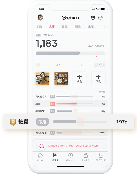 糖質不足 197g